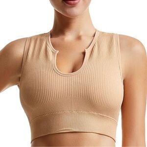Medium khaki ribbed bra